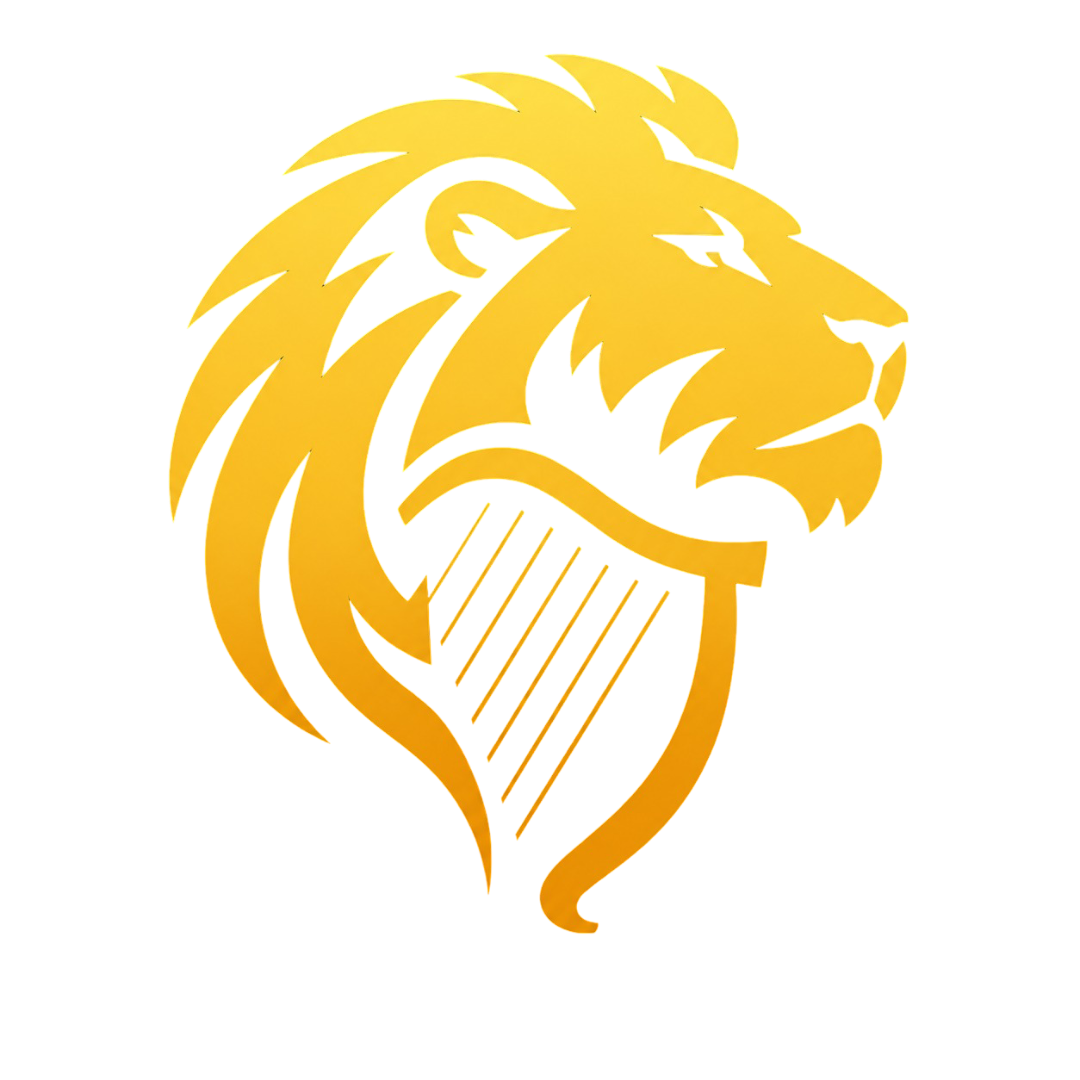 Pi Omicron lion and harp mark